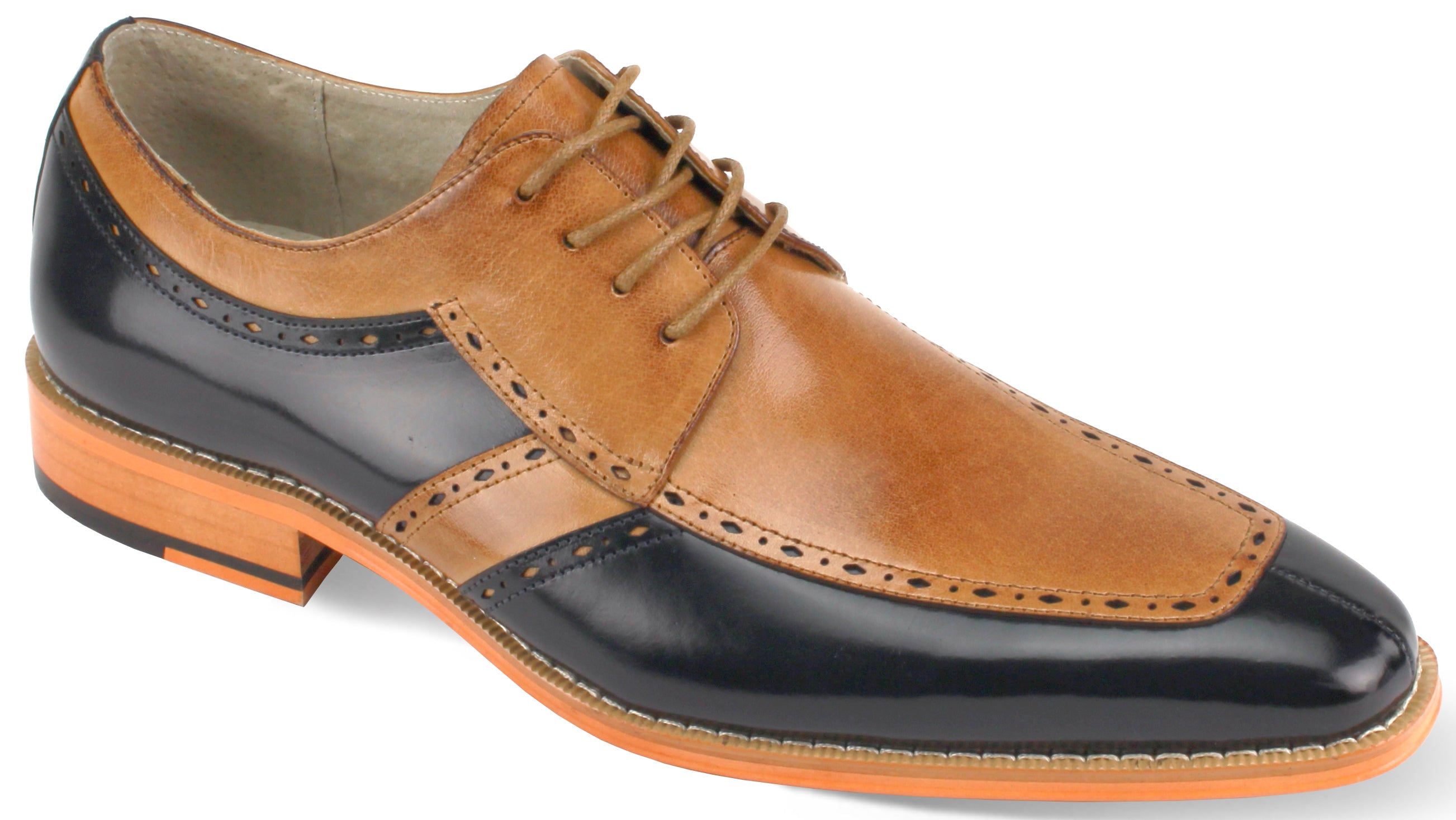 Giovanni Merrick Tan & Navy Oxford Premium Leather Dress Shoe Essuitsal.COM Giovanni Merrick Tan & Navy Oxford Premium Leather Dress Shoe Essuitsal.COM