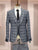 Alfa Black & Grey Windowpane Compose 3pc Modern Fit Suit