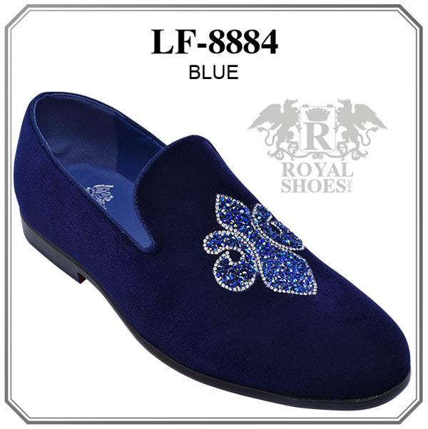 Royal Shoes Navy Emblem Velvet Shoe 8884 8 Royal Shoes Navy Emblem Velvet Shoe 8884 8