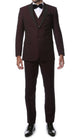 The Alta Moda 3pc Peak Lapel Burgundy Super Slim Tuxedo