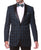 The Astor Teal Plaid Slim Shawl Tuxedo Blazer - Ferrecci USA 