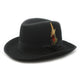 Ferrecci Authentic Black Wool Felt Homburg Godfather Hat