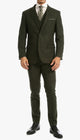 Bradford Hunter Green Slim Fit 3 Piece Tweed Suit