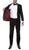 Bronson Black Slim Fit Notch Collar Lapel 2 Piece Tuxedo Suit Set - Tux Blazer Jacket and Pants - Ferrecci USA 