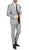 Ferrecci Men's Conrad Skinny Slim Fit Grey 2 Piece Glen Plaid Peak Lapel Suit - Ferrecci USA 