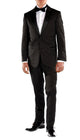 Crisp Black Slim Fit Peak Lapel 2 Piece Tuxedo