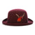Premium Wool Burgundy Derby Bowler Hat - Ferrecci USA 