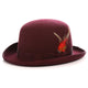 Premium Wool Burgundy Derby Bowler Hat
