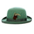 Premium Wool Hunter Green Derby Bowler Hat - Ferrecci USA 