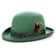 Premium Wool Hunter Green Derby Bowler Hat