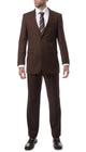 Mens 2 Button Brown Regular Fit Suit