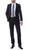Mens 2 Button Navy Blue Regular Fit Suit - Ferrecci USA 