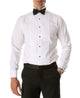 Ferrecci Men's Max White Regular Fit Wing Tip Collar Pleated Tuxedo Shirt