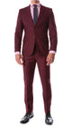 Oslo Burgundy Notch Lapel 2 Piece Slim Fit Suit