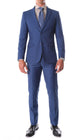 Oslo Indigo Blue Slim Fit Notch Lapel 2 Piece  Suit