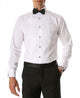 Ferrecci Men's Paris White Regular Fit Lay Down Collar Pleated Tuxedo Shirt