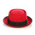 Red Black  Wool Pork Pie Hat - Ferrecci USA 