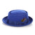 Royal Blue Wool Pork Pie Hat - Ferrecci USA 