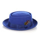 Royal Blue Wool Pork Pie Hat