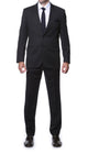 Parker Slim Fit Black Striped Tone on Tone Wool Suit