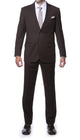 Parker Slim Fit Brown Striped Tone on Tone Wool Suit