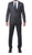 Parker Slim Fit Charcoal Striped Tone on Tone Wool Suit - Ferrecci USA 