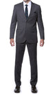 Parker 2 Piece Slim Fit Charcoal Striped Tone on Tone Wool Suit