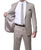 Parker Slim Fit Tan Striped Tone on Tone Wool Suit - Ferrecci USA 
