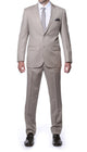 Parker 2 Piece Slim Fit Tan Striped Tone on Tone Wool Suit