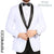 Ferrecci Slim White & Black Satin Shawl Collar Tuxedo Jacket With Black Pants - Ferrecci USA 