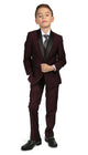 Boys Reno JR 5pc Burgundy Shawl Tuxedo Set