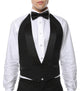 Premium Black 100% Wool Backless Tuxedo Vest  / FIT ALL (S-XL) W SATIN BOW TIE