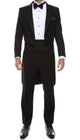 Ferrecci Men’s Regular Fit Peak Lapel Black Tailcoat Tuxedo Set