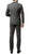 Mens 2 Piece 2 Button Slim Fit Heather Grey Zonettie Suit - Ferrecci USA 