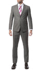 Mens 2 Piece 2 Button Slim Fit Grey Zonettie Suit