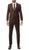 Mens 2 Piece 2 Button Slim Fit Brown Zonettie Suit - Ferrecci USA 