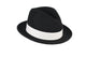 Trilby Soft 100% Australian Wool Felt Body With Removable Feather Fully Crushable Black/White Hat Great For Travel.