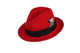 Trilby Soft 100% Australian Wool Felt Body With Removable Feather Fully Crushable Red/Black Hat Great For Travel.