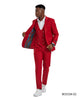 Tazio Skinny Fit Red Metal Button 3 pc Suit