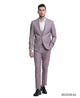 Tazio Skinny Fit Rose Pink texture 3 pc Suit
