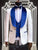 Marco Lorenzo Premium Paisley Blue Velvet 4pc Suit W/ Matching Bowtie