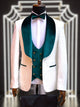 Marco Lorenzo Premium Paisley Green Velvet 4pc Suit W/ Matching Bowtie