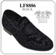 Royal Shoes Black Velvet Embroider Spike Shoe 8886