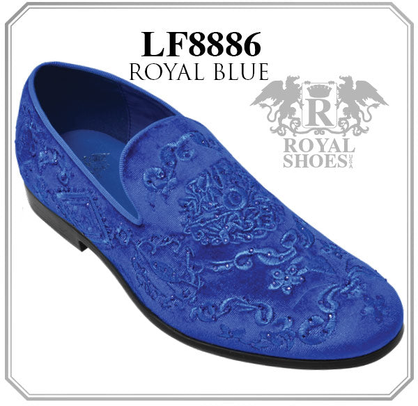 Royal Shoes Royal Blue Velvet Embroider Spike Shoe 8886 9.5 Royal Shoes Royal Blue Velvet Embroider Spike Shoe 8886 9.5