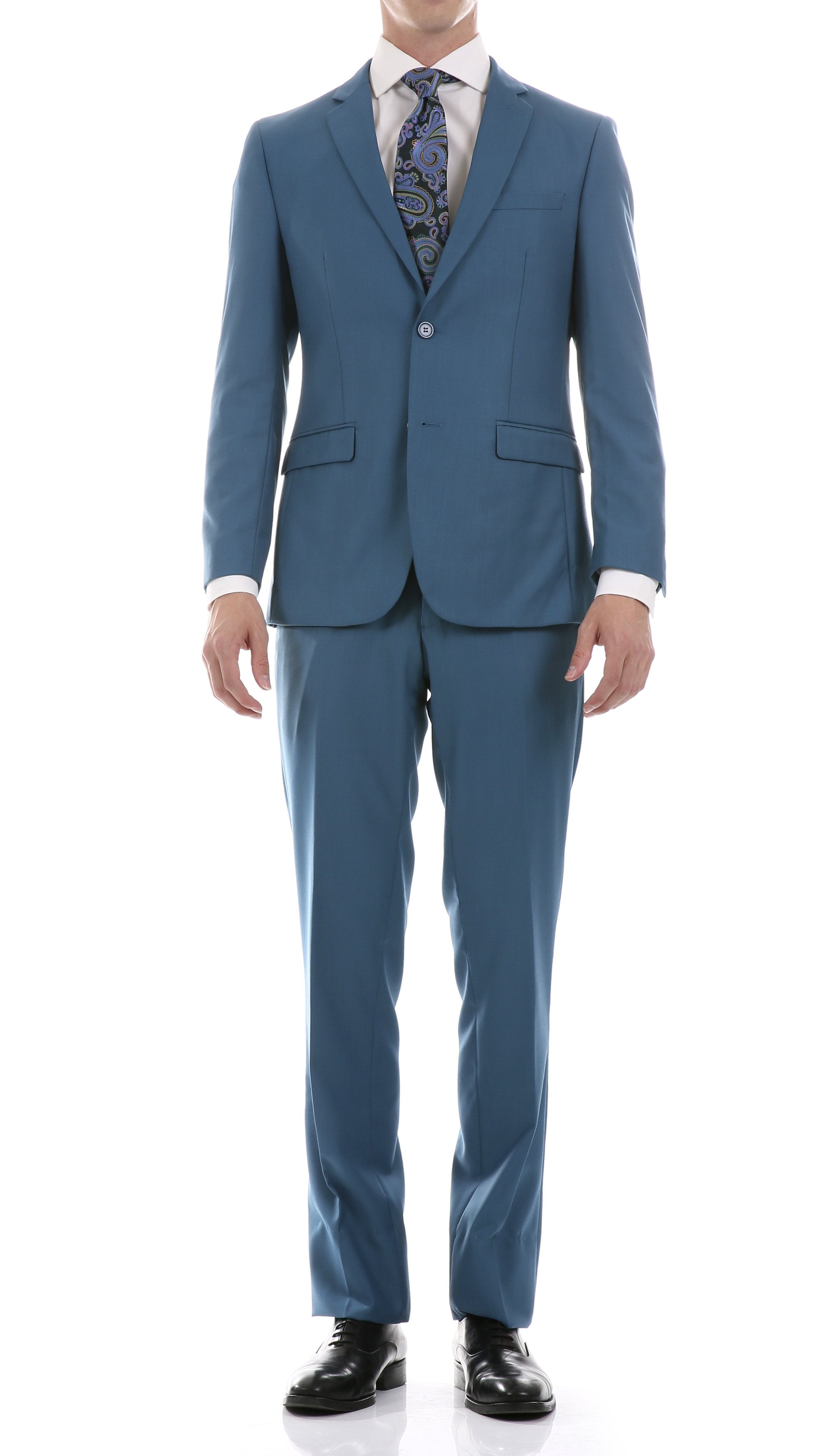 Oslo Teal Notch Lapel Piece Slim Fit Suit –